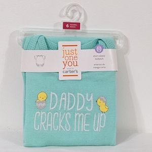 Daddy Cracks Me Up 100% Cotton Cute Baby Short Sleeve Bodysuit, 6 Months, NWT